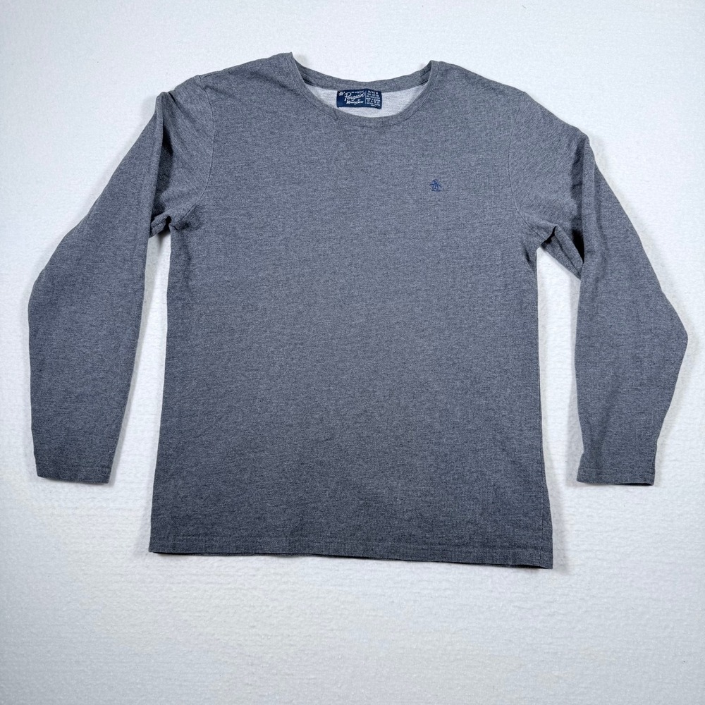 Original Penguin Munsingwear Long Sleeve Crewneck Gray T-Shirt Men's Fall‎ Comfy
